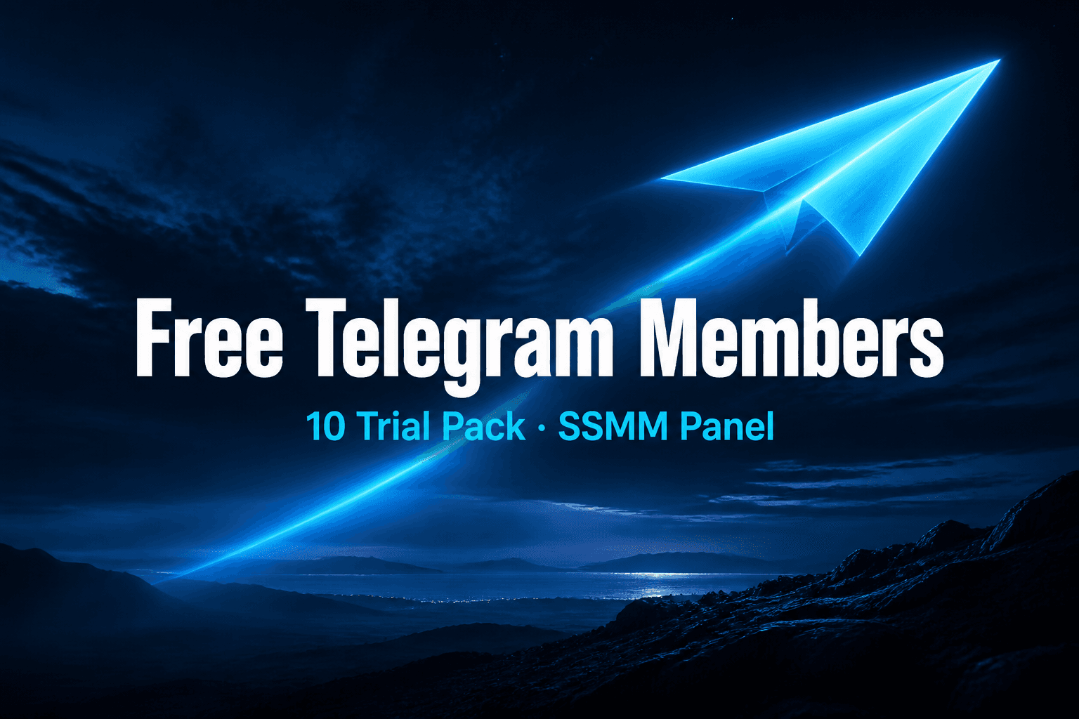 غلاف باقة أعضاء تيليجرام مجاناً — تجربة 10 أعضاء على SSMM Panel